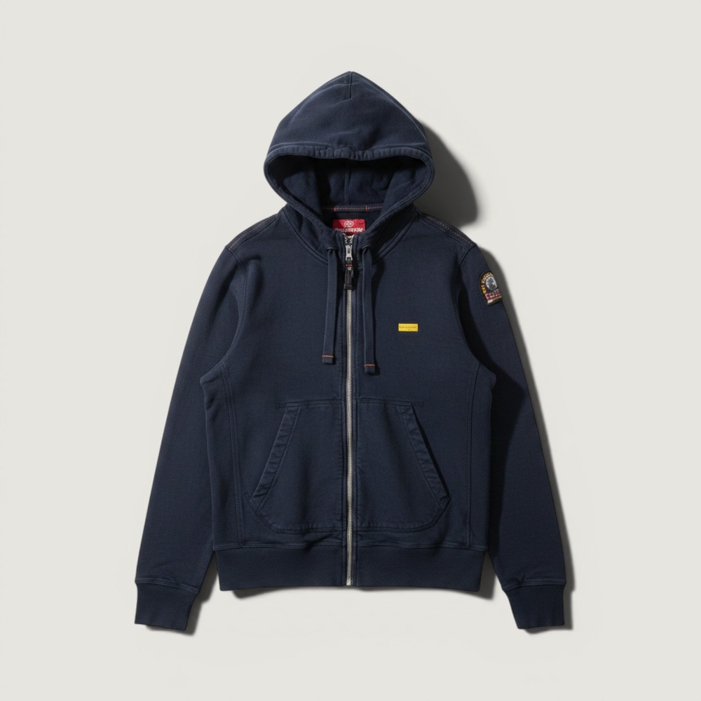 Parajumpers Hoodie Full Zip Fleece Sweatshirt Blue Size Medium
